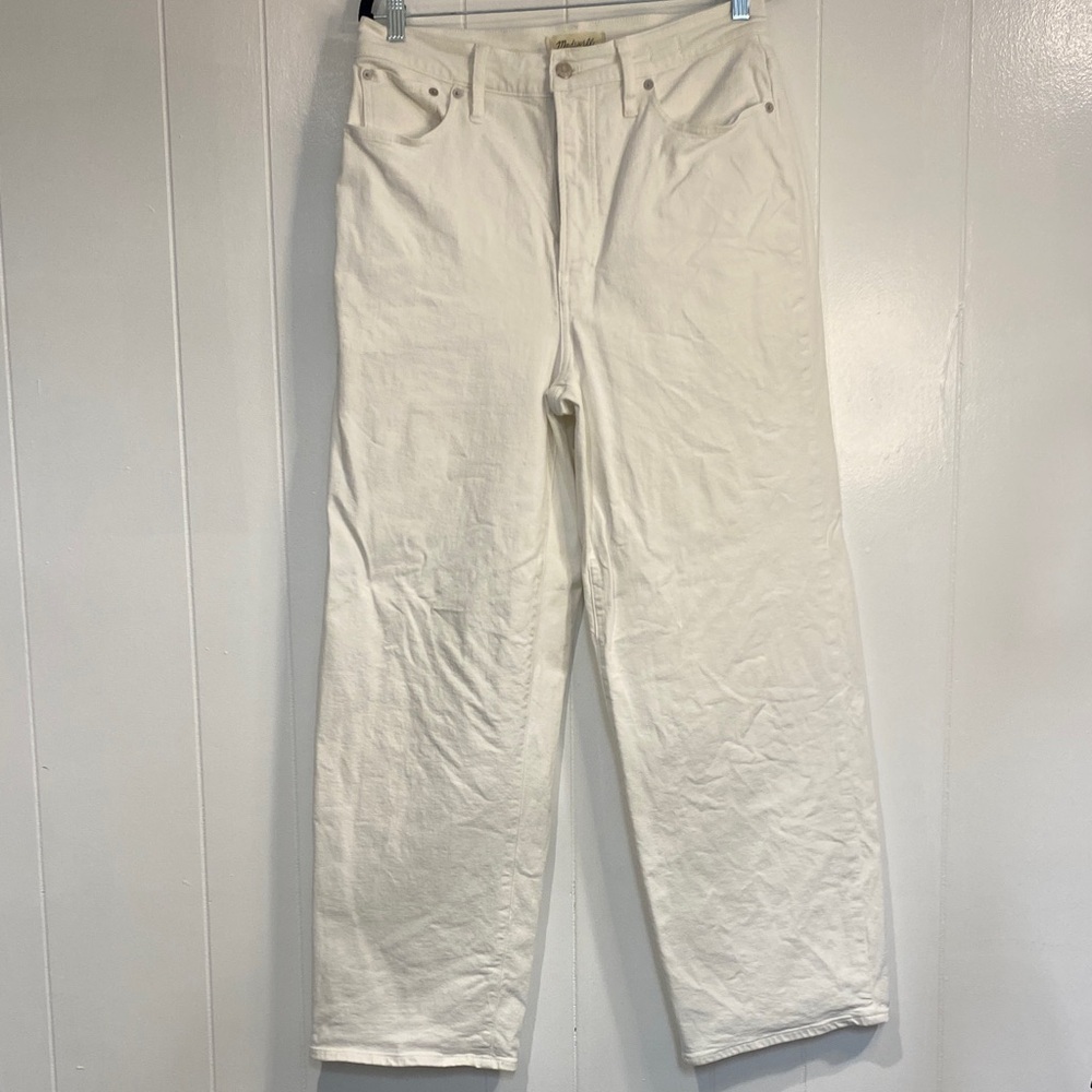 Madewell Perfect Vintage Jean | White Straight Crop High Rise Coastal Summer 30